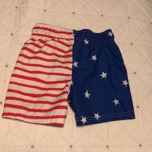 Cat and Jack American Flag Swim Trunks with matching baseball cap FOJ - Picture 3 of 5